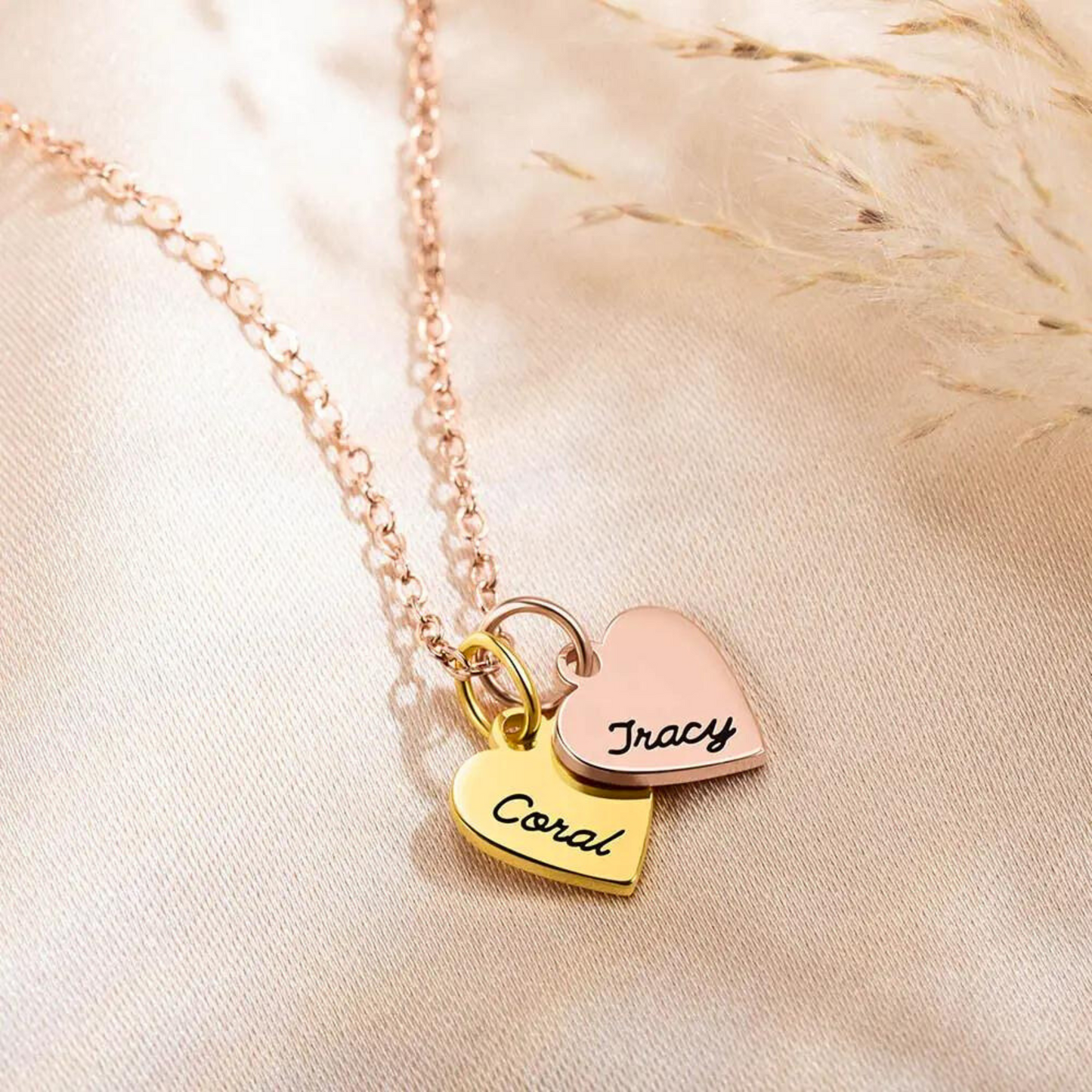 Custom Combined Names Charm Necklace