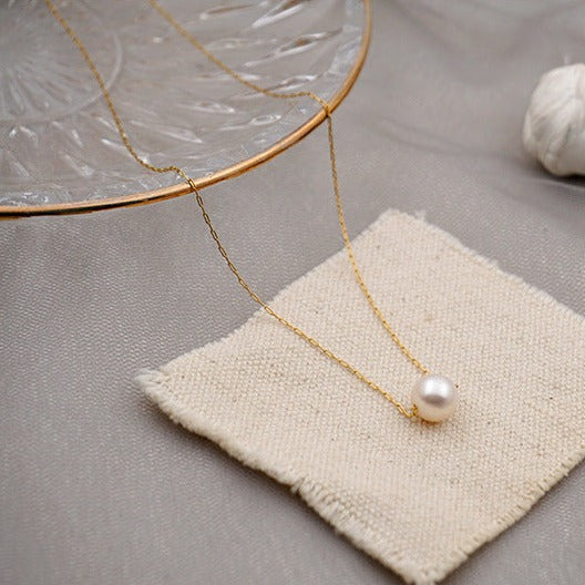 Minimalist Pearl Chain Necklace