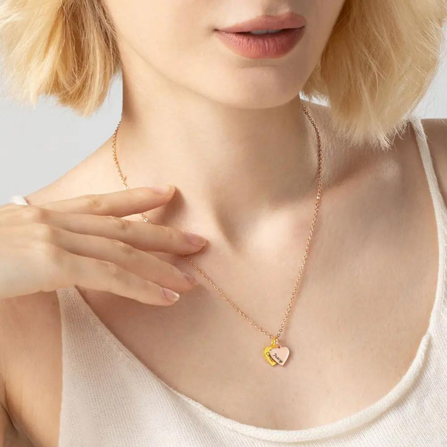 Custom Combined Names Charm Necklace