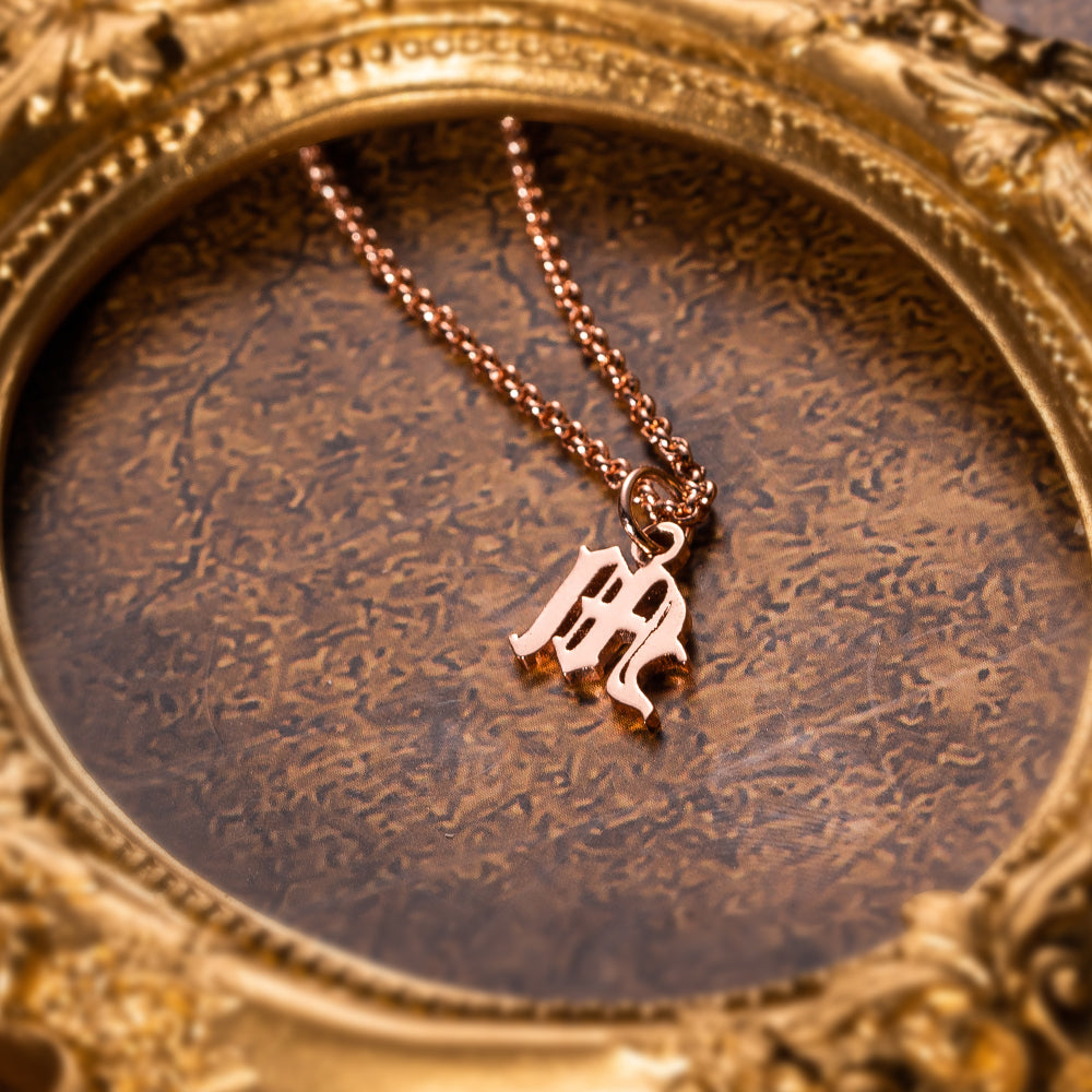 Personalized Old English Initial Necklace