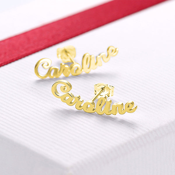 Personalized Name Stud Earrings