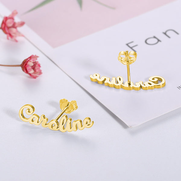 Personalized Name Stud Earrings