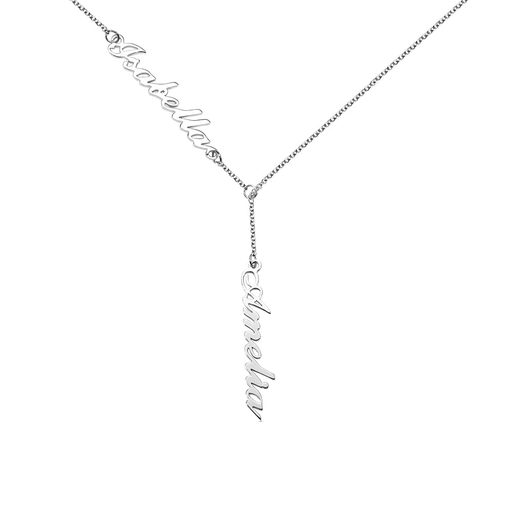 Custom Double Names Y-Necklace