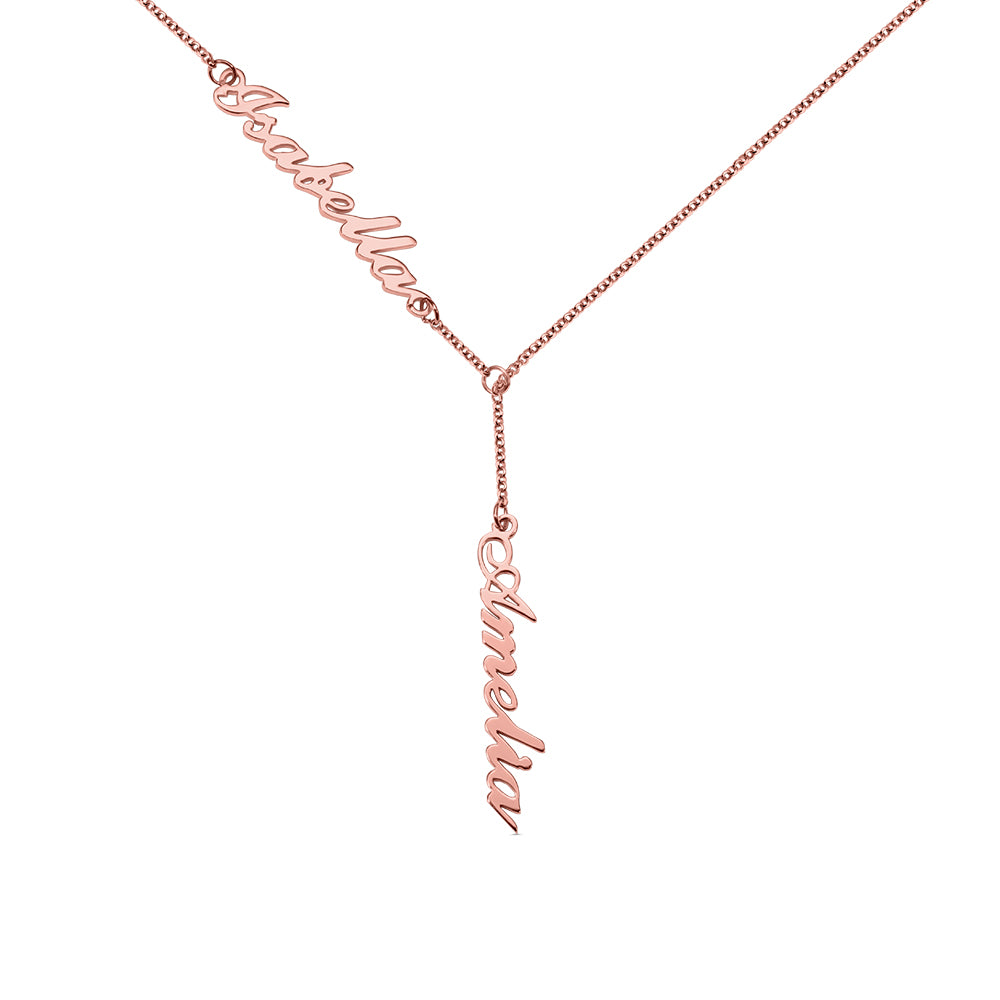 Custom Double Names Y-Necklace