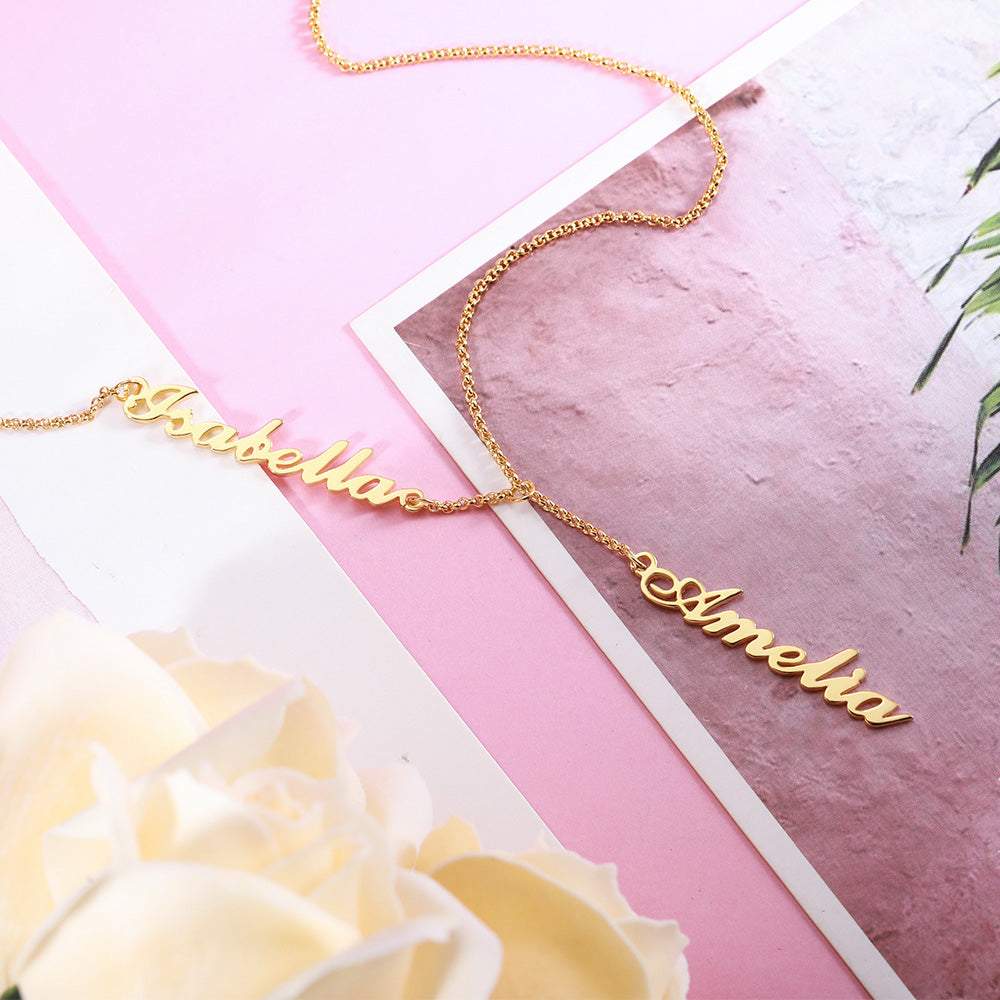 Custom Double Names Y-Necklace