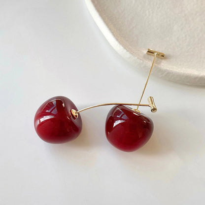 Coquette Cherry Resin Drop Earrings