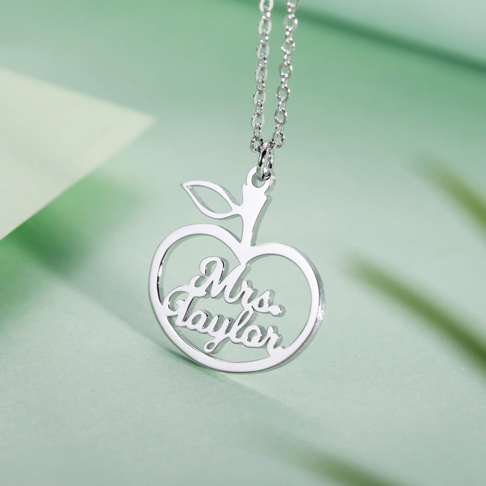 Personalized Apple Name Necklace