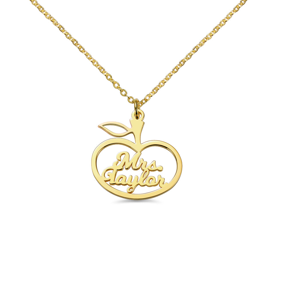 Personalized Apple Name Necklace