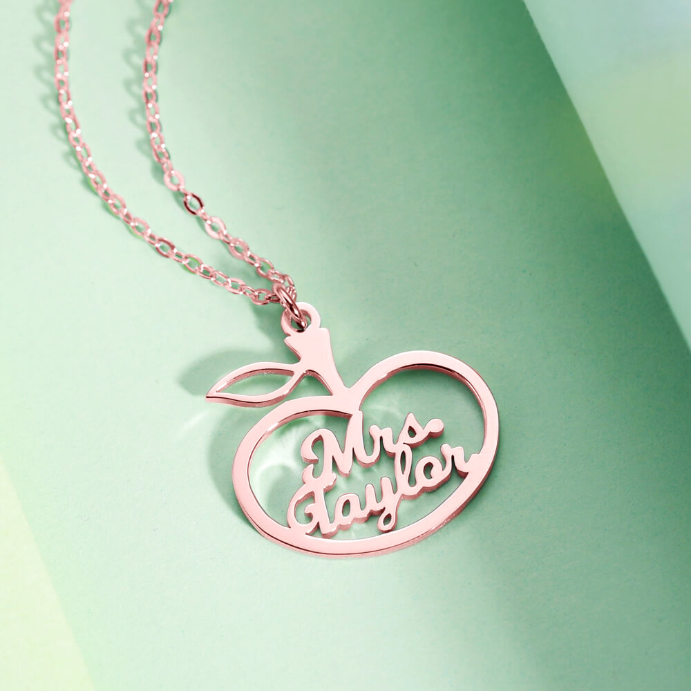 Personalized Apple Name Necklace