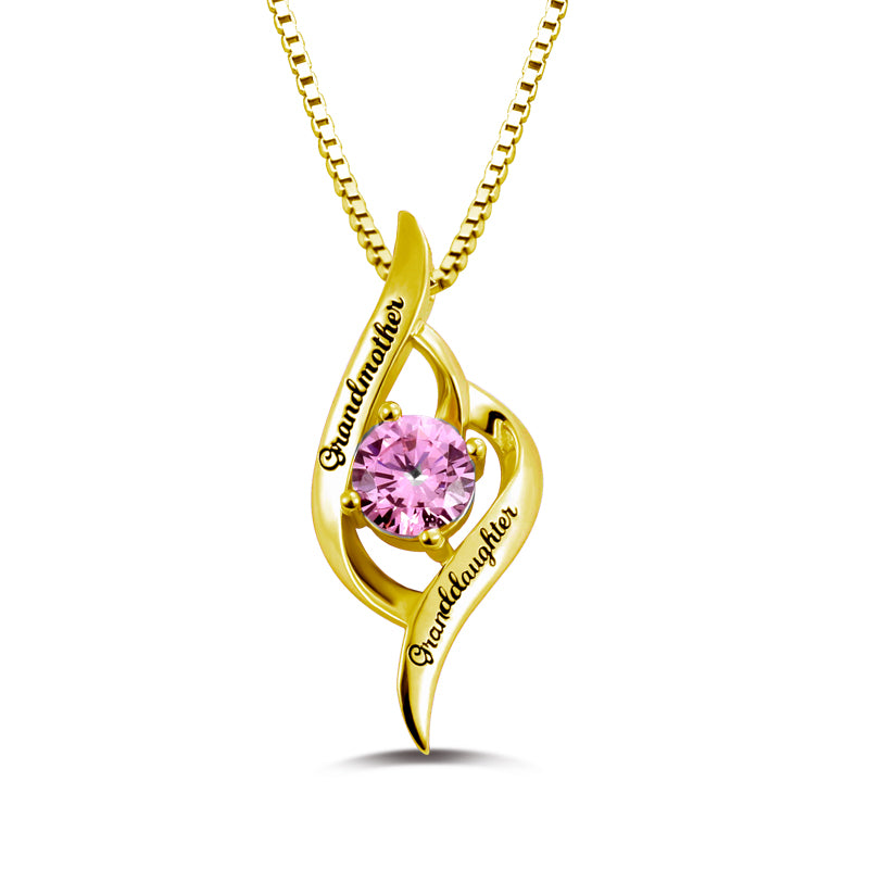 Grandma & Granddaughter Birthstone Necklace