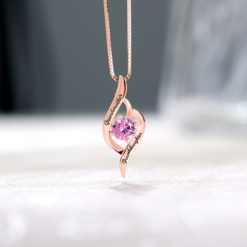 Grandma & Granddaughter Birthstone Necklace
