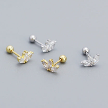 Minimalist 925 Silver Rhinestone Ear Studs