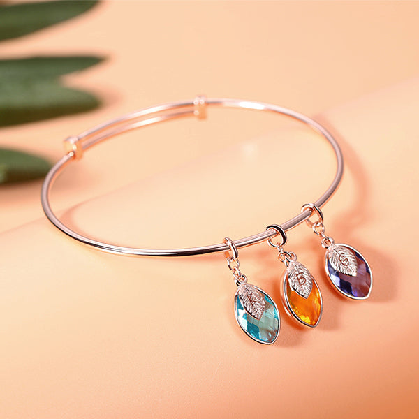 Custom Combined Birthstone Bangle Bracelet