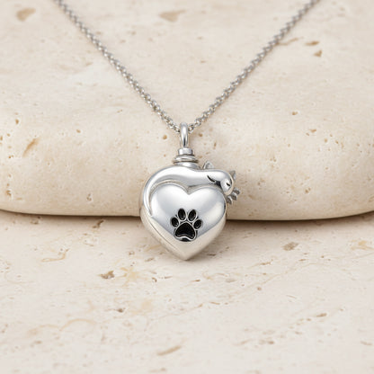 Engraved Cat Urn Necklace