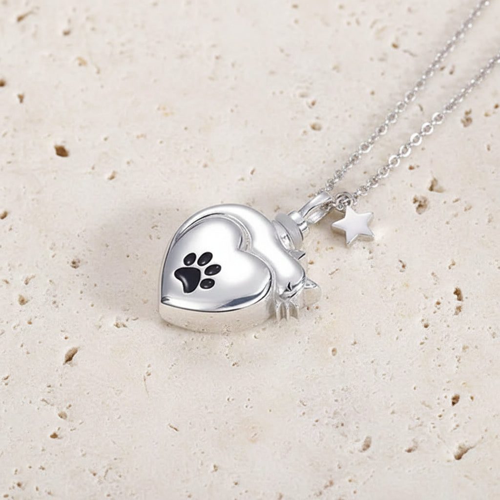 Engraved Cat Urn Necklace