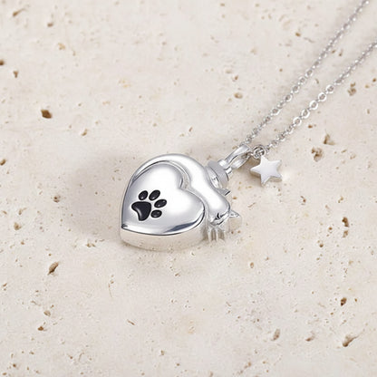 Engraved Cat Urn Necklace