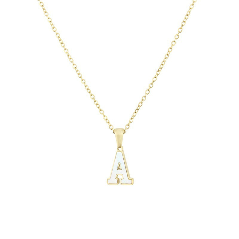 Bold Initial Shell Pendant Necklace