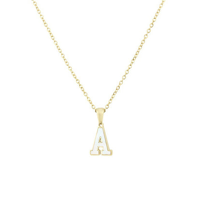 Bold Initial Shell Pendant Necklace