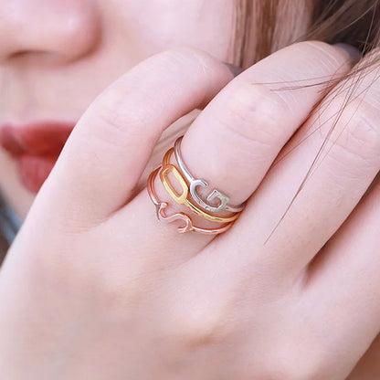 Custom Dainty Stackable Initial Rings