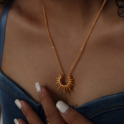 Boho Sun Pendant Necklace