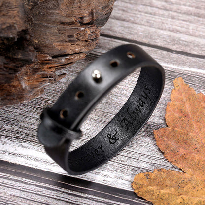 Personalized Engraved Leather Bracelet