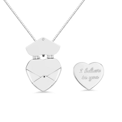 Custom Heart Envelope Locket Necklace