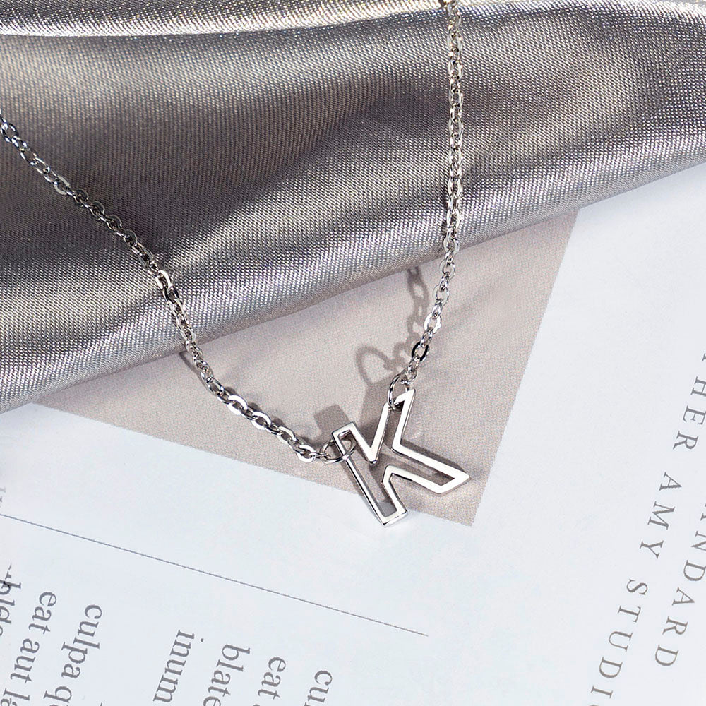 Personalized Hollow Initial Necklace