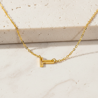 Personalized Hollow Initial Necklace
