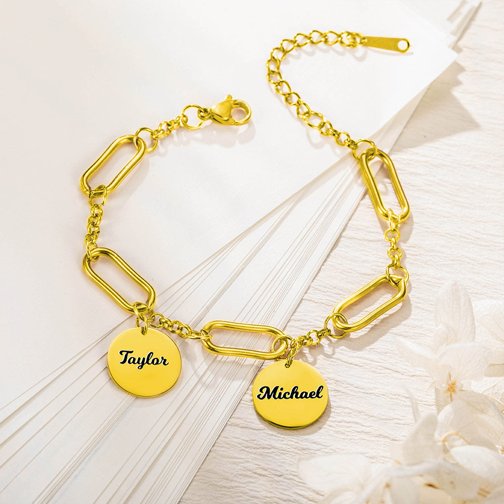 Custom Combined Names Charm Bracelet