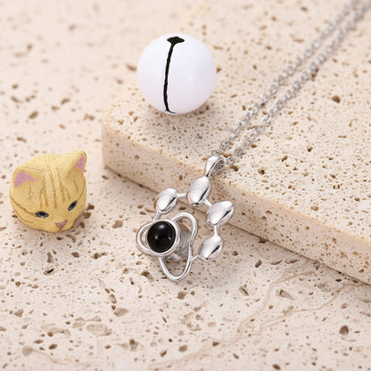 Custom Pet Paw Photo Projection Necklace