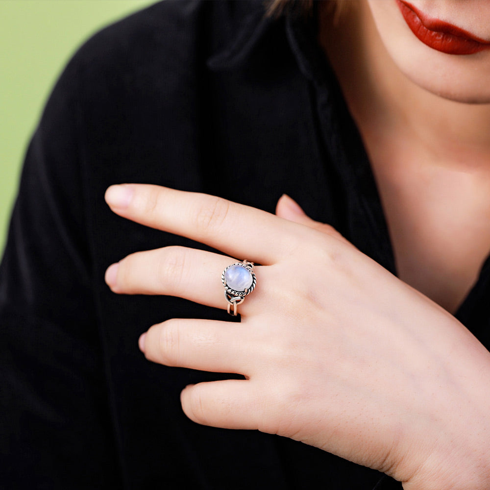 Personalized Moonstone Ring