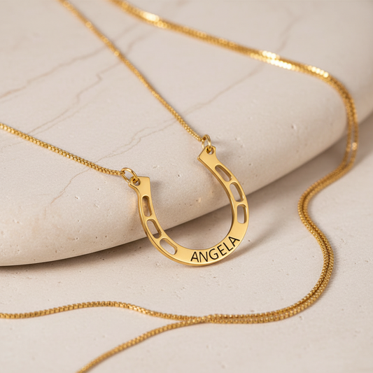 Personalized Horseshoes Name Necklace 925 Sterling Silver