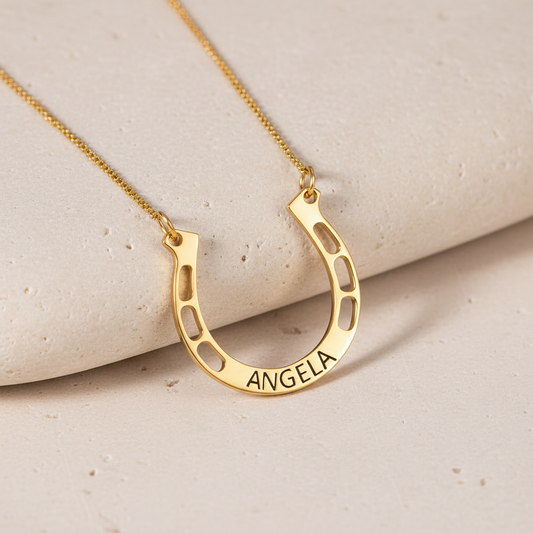 Personalized Horseshoes Name Necklace