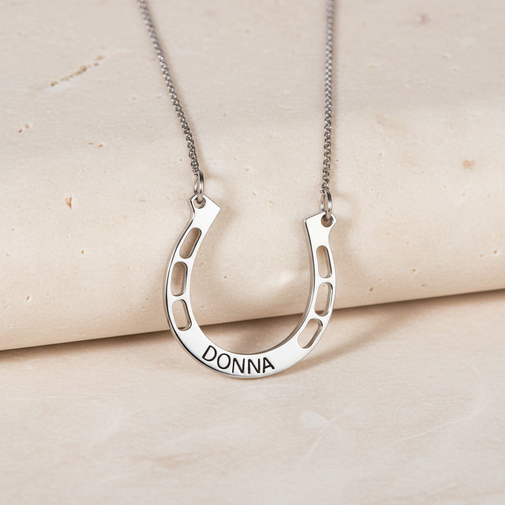 Personalized Horseshoes Name Necklace