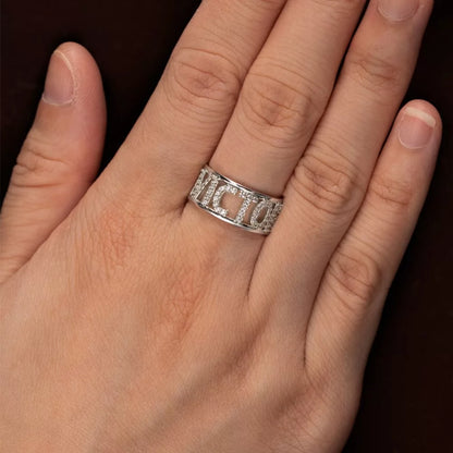 Personalized Crystal Name Ring