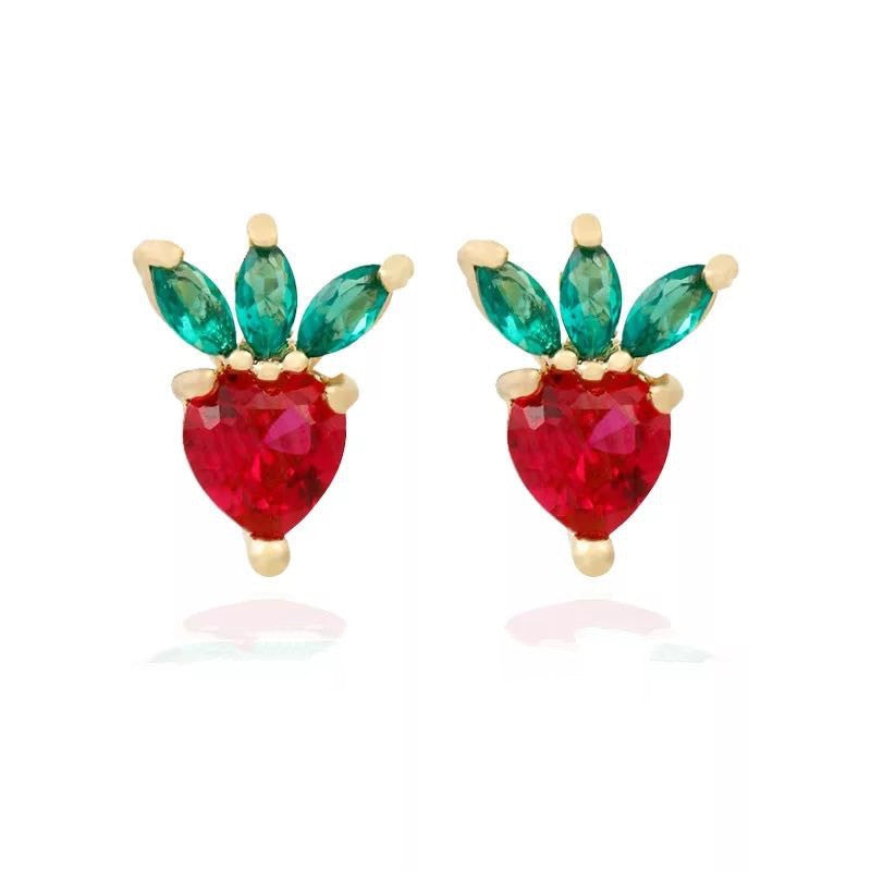 Minimalist Tropical Fruit Crystal Studs