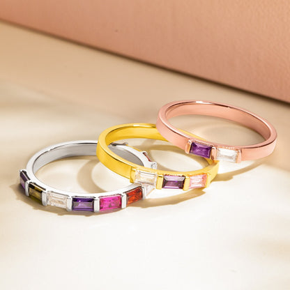 Combined Birthstone Stackable Rings