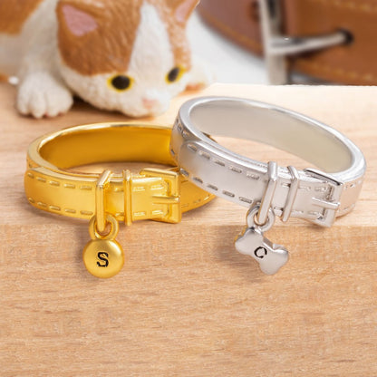 Personalized Initial Pet Collar Ring