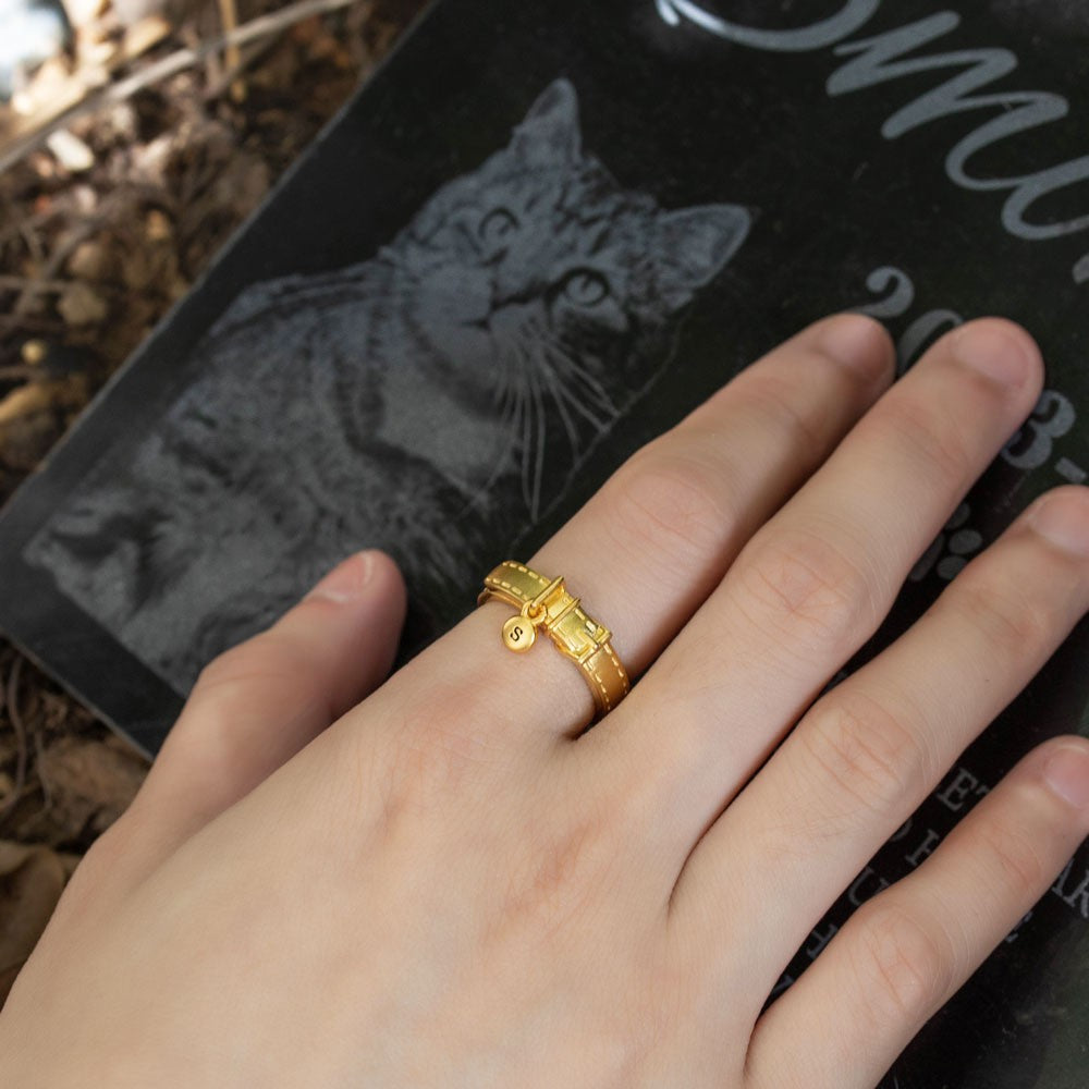 Personalized Initial Pet Collar Ring