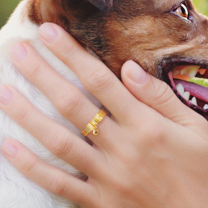 Personalized Initial Pet Collar Ring