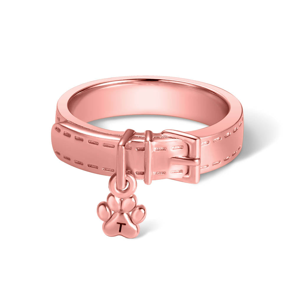 Personalized Initial Pet Collar Ring