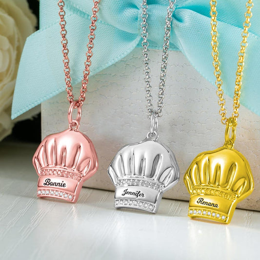 Custom Name Chef Hat Necklace