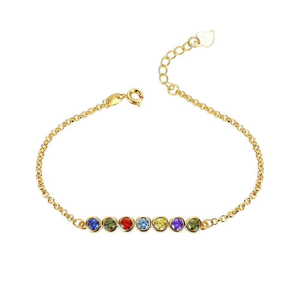 Combined Birthstone Minimalist Bracelet