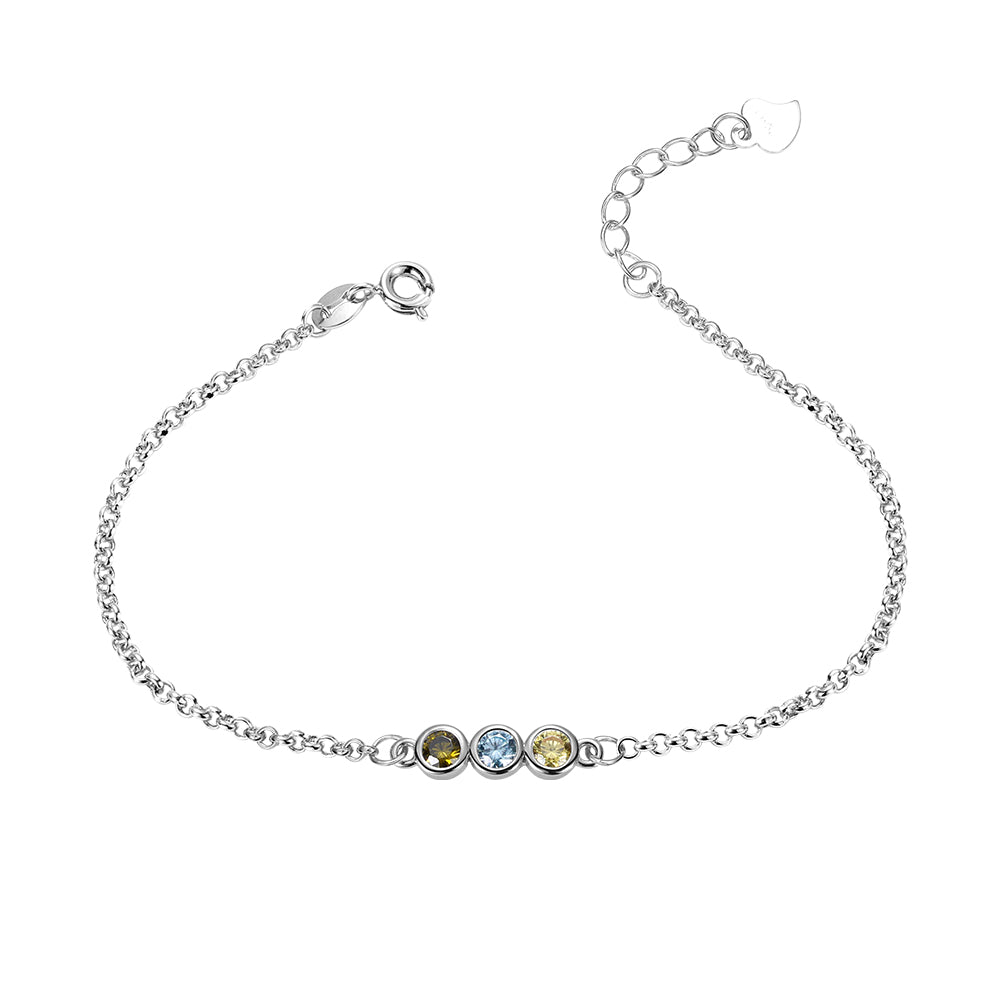 Combined Birthstone Minimalist Bracelet