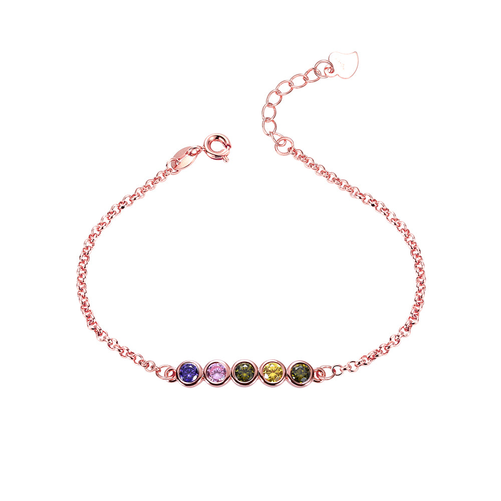 Combined Birthstone Minimalist Bracelet