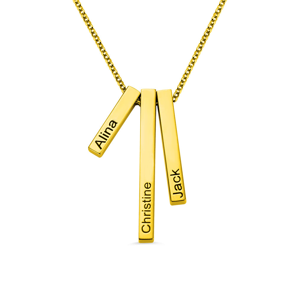 Engraved Vertical Bar Necklace