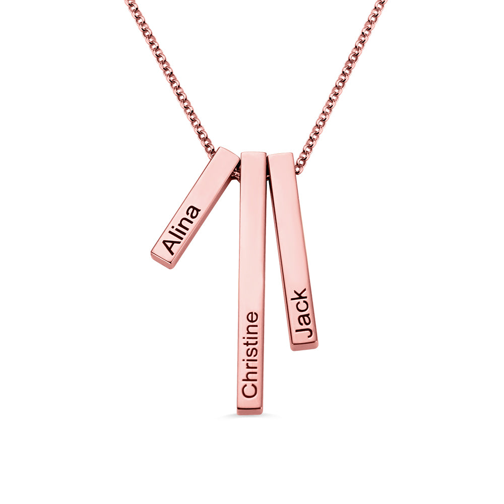 Engraved Vertical Bar Necklace