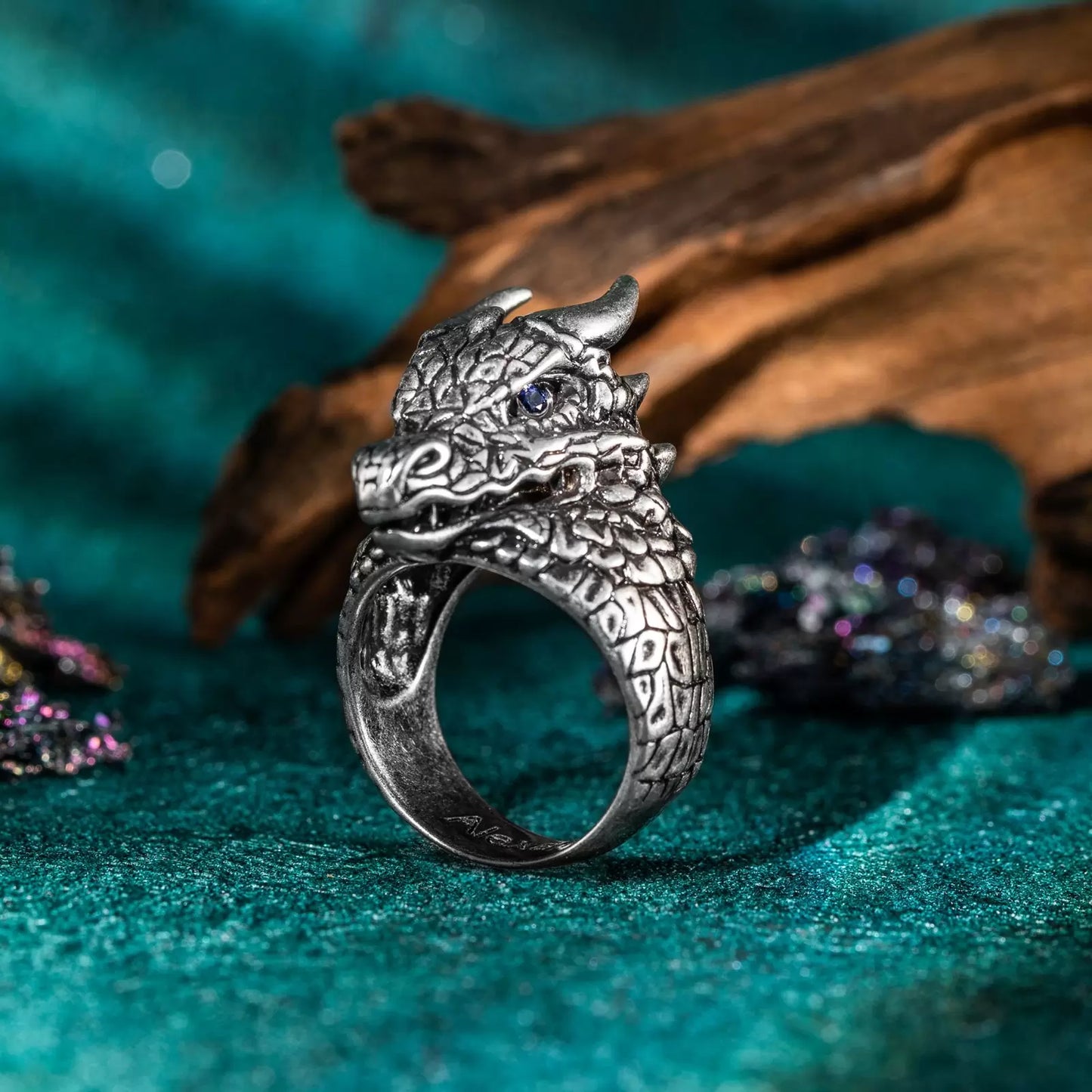 Personalized Engraved Dragon Birthstone Ring