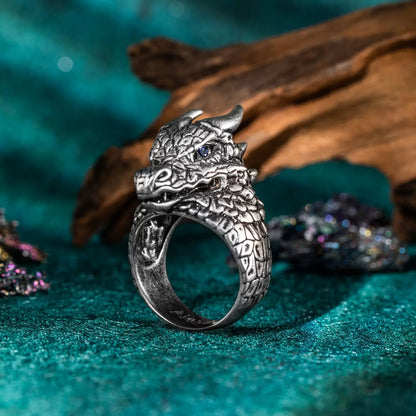 Personalized Engraved Dragon Birthstone Ring