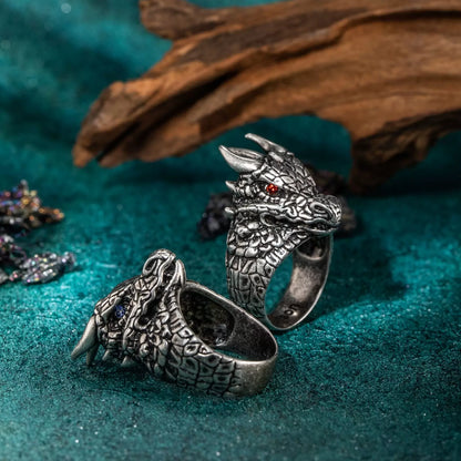Personalized Engraved Dragon Birthstone Ring